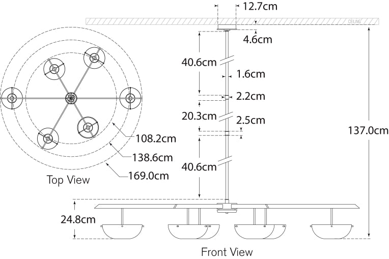Valencia Grande Six Light Chandelier Blueprint