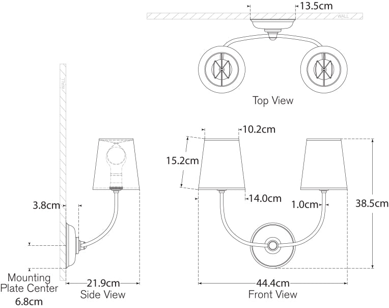 Vendome Double Sconce Blueprint