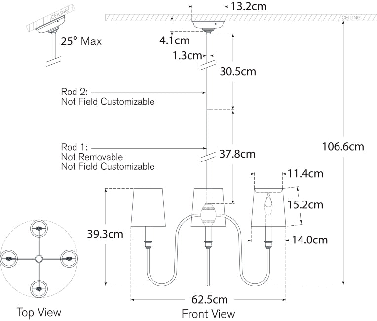 Vendome Small Chandelier Blueprint
