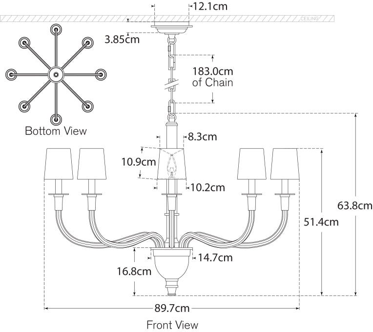 Vivian Large One-Tier Chandelier Blueprint