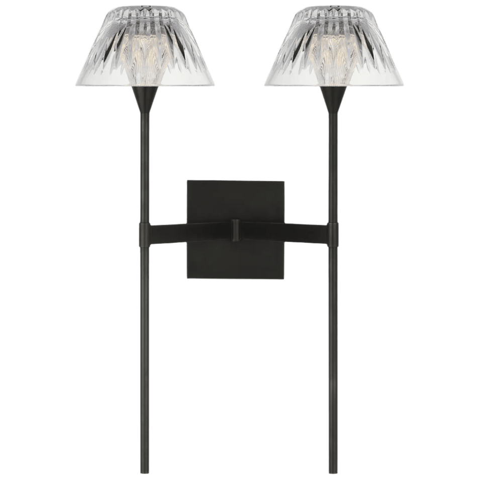 Blaze 19" 2 Light Tail Sconce, a premium Decorative light by Visual Comfort & Co. Close - up image of its design.