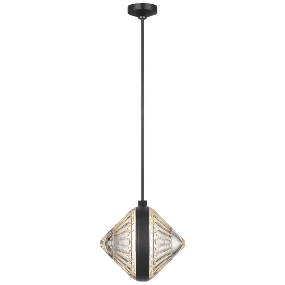 Copper Coast 15" Olive Cut Pendant, a premium Pendant light by Visual Comfort & Co. Close - up image of its design.