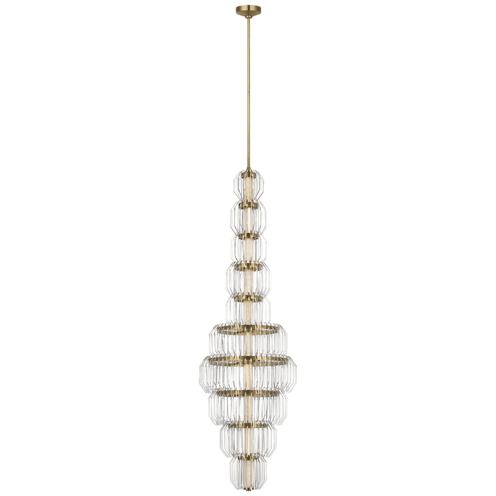 Killarney 19" Layered Entry Chandelier, a premium Chandelier light by Visual Comfort & Co. Close - up image of its design.