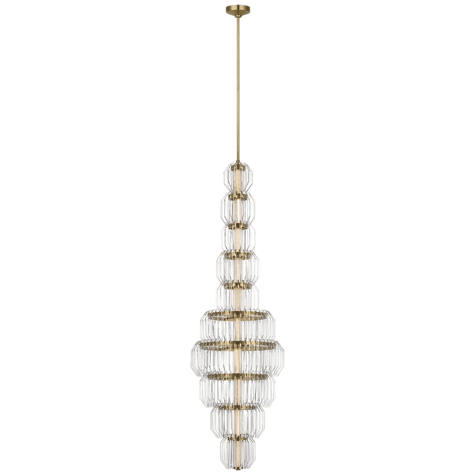 Killarney 19" Layered Entry Chandelier, a premium Chandelier light by Visual Comfort & Co. Close - up image of its design.