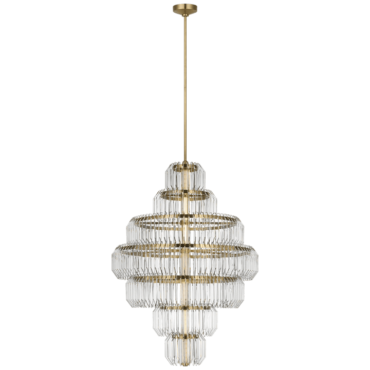 Killarney 32" Layered Chandelier, a premium Chandelier light by Visual Comfort & Co. Close - up image of its design.