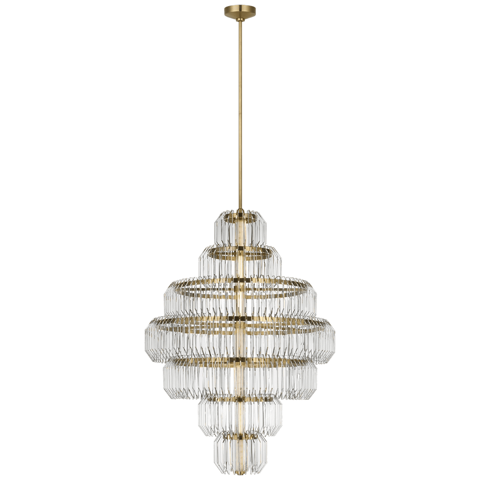 Killarney 32" Layered Chandelier, a premium Chandelier light by Visual Comfort & Co. Close - up image of its design.