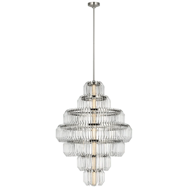 Killarney 32" Layered Chandelier, a premium Chandelier light by Visual Comfort & Co. Close - up image of its design.