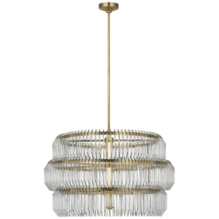 Killarney 32" Layered Drum Chandelier, a premium Chandelier light by Visual Comfort & Co. Close - up image of its design.
