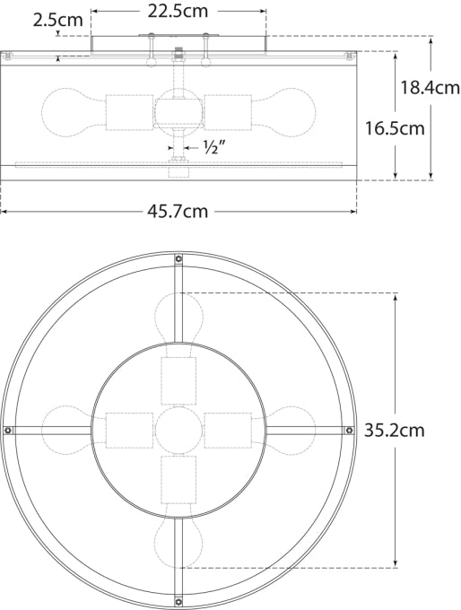 Walker Medium Flush Mount Blueprint