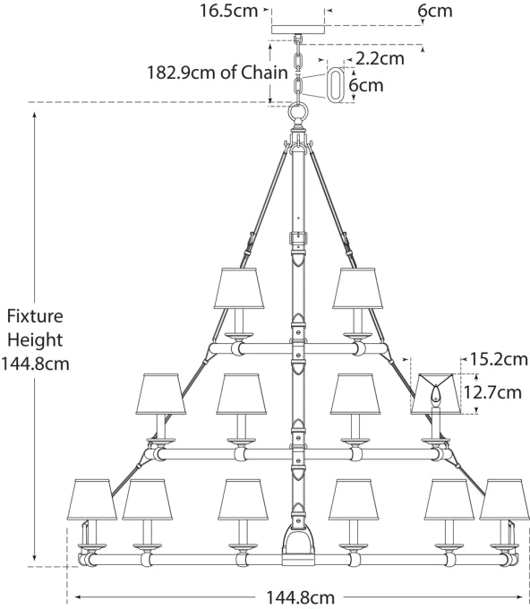 Lampadario a Triplo Livello Westbury Progetto
