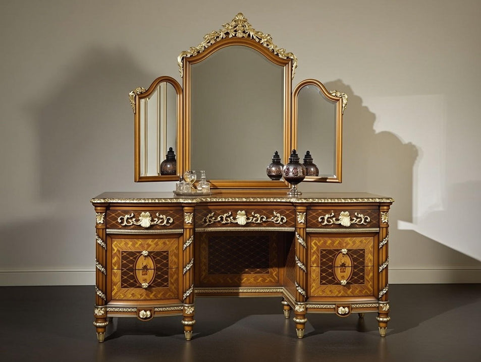 Luigi XVI Noce e Intarsi Dressing Table