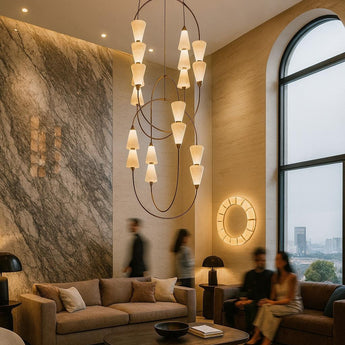 Volano Mix Pendant Chandelier, a premium Pendant light by Icon Home. Close - up image of its design.