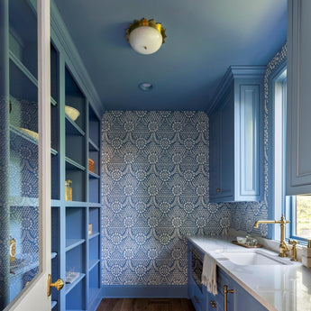 Rachel Small Flush Mount, a premium Flush Mount light by Visual Comfort & Co. Close - up image of its design.