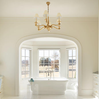 Myrna Chandelier, a premium Chandelier light by Visual Comfort & Co. Close - up image of its design.