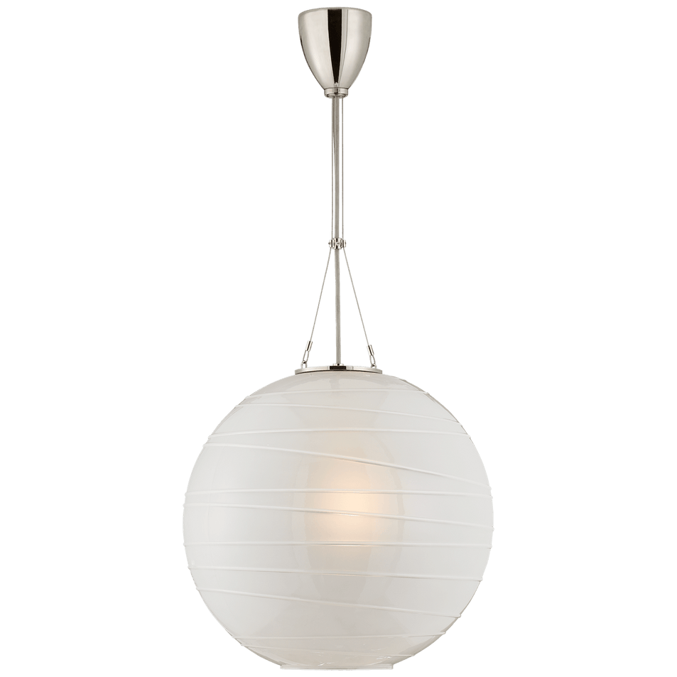 Hailey Medium Round Pendant, a premium Pendant light by Visual Comfort & Co. Close - up image of its design.