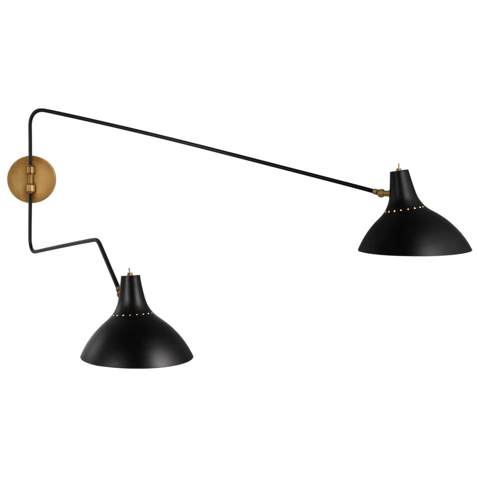 Charlton Large Double Wall Light, a premium Decorative light by Visual Comfort & Co. Close - up image of its design.