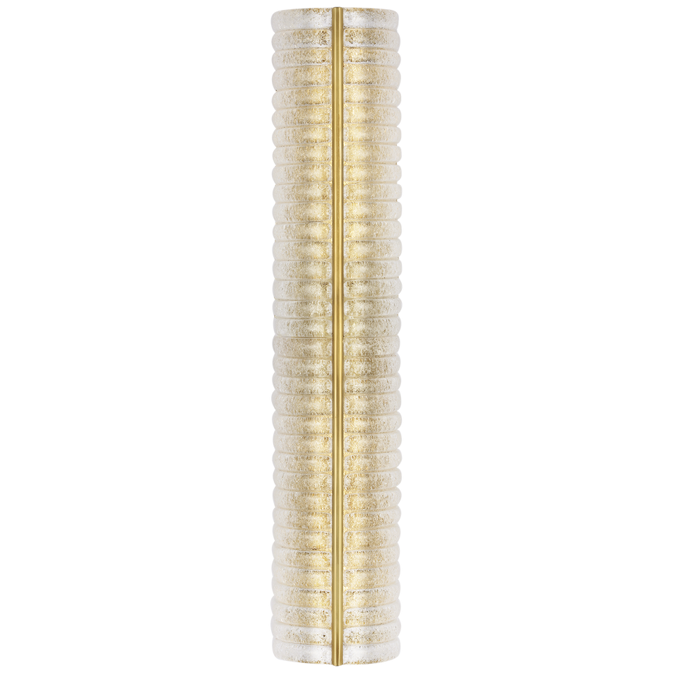 Claude 27" Linear Sconce in Hand-Rubbed Antique Brass with Clear Graniglia Glass
