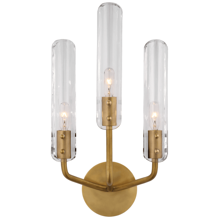 Casoria 17" Triple Sconce, a premium Decorative light by Visual Comfort & Co. Close - up image of its design.