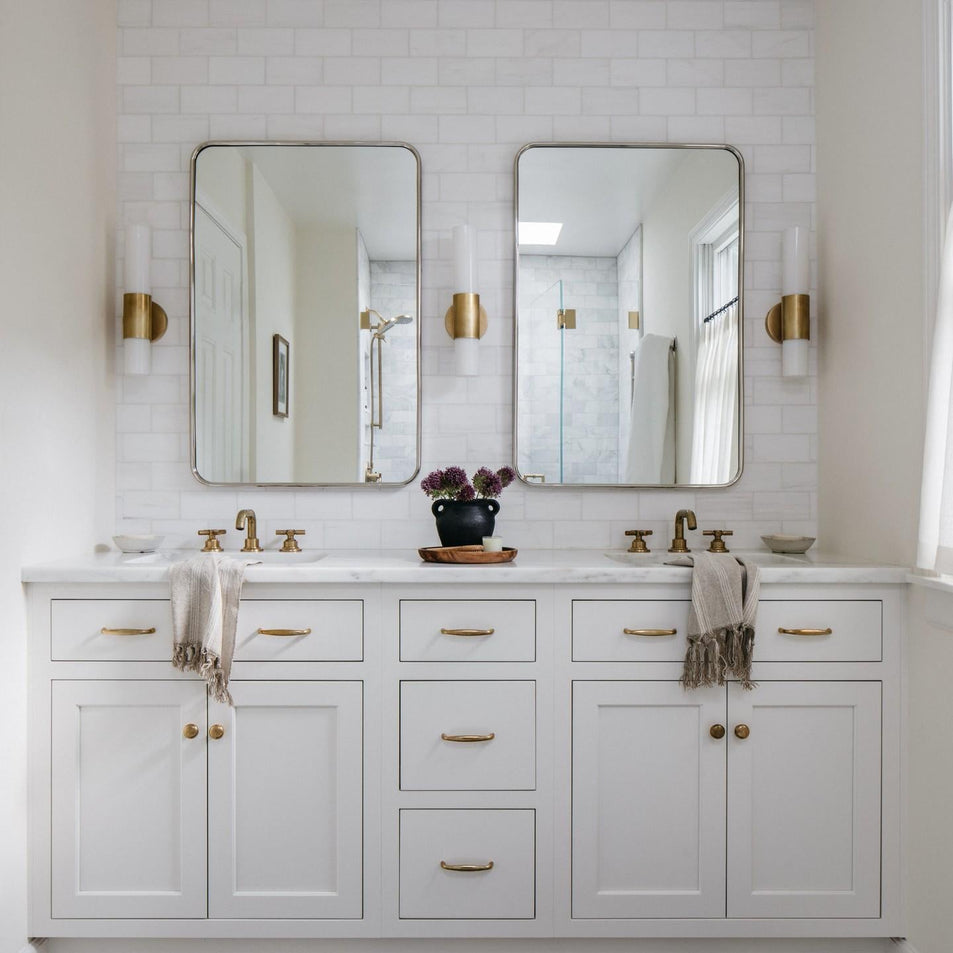 Penz Medium Cylindrical Sconce, a premium Bath light by Visual Comfort & Co. Close - up image of its design.