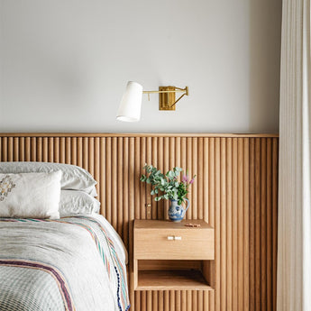 Keil Swing Arm Wall Light, a premium Functional light by Visual Comfort & Co. Close - up image of its design.