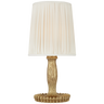 Ovid 14" Cordless Accent Lamp in Gold Lustre with Silk Pleated