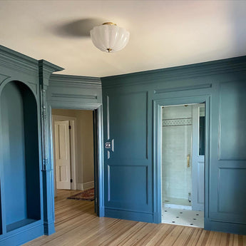 Rosehill Semi - Flush, a premium Flush Mount light by Visual Comfort & Co. Close - up image of its design.