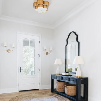 Arabelle Flush Mount, a premium Flush Mount light by Visual Comfort & Co. Close - up image of its design.