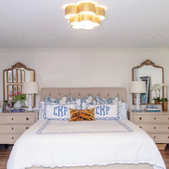 Arabelle Large Flush Mount, a premium Flush Mount light by Visual Comfort & Co. Close - up image of its design.