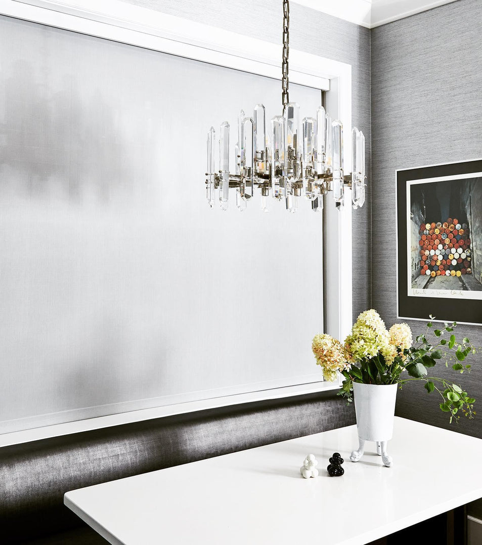 Bonnington Chandelier, a premium Chandelier light by Visual Comfort & Co. Close - up image of its design.