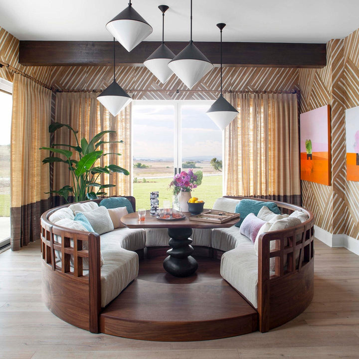 Sarnen Medium Pendant, a premium Pendant light by Visual Comfort & Co. Close - up image of its design.