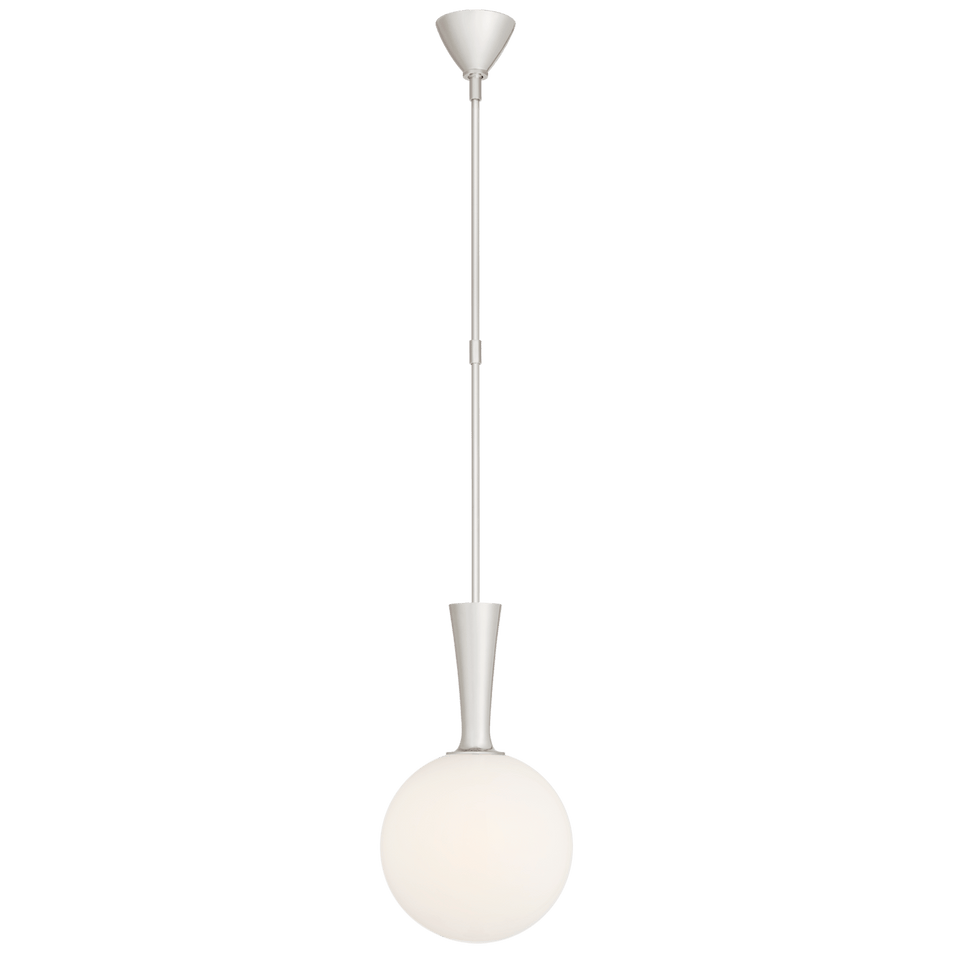 Sesia Small Globe Pendant, a premium Pendant light by Visual Comfort & Co. Close - up image of its design.