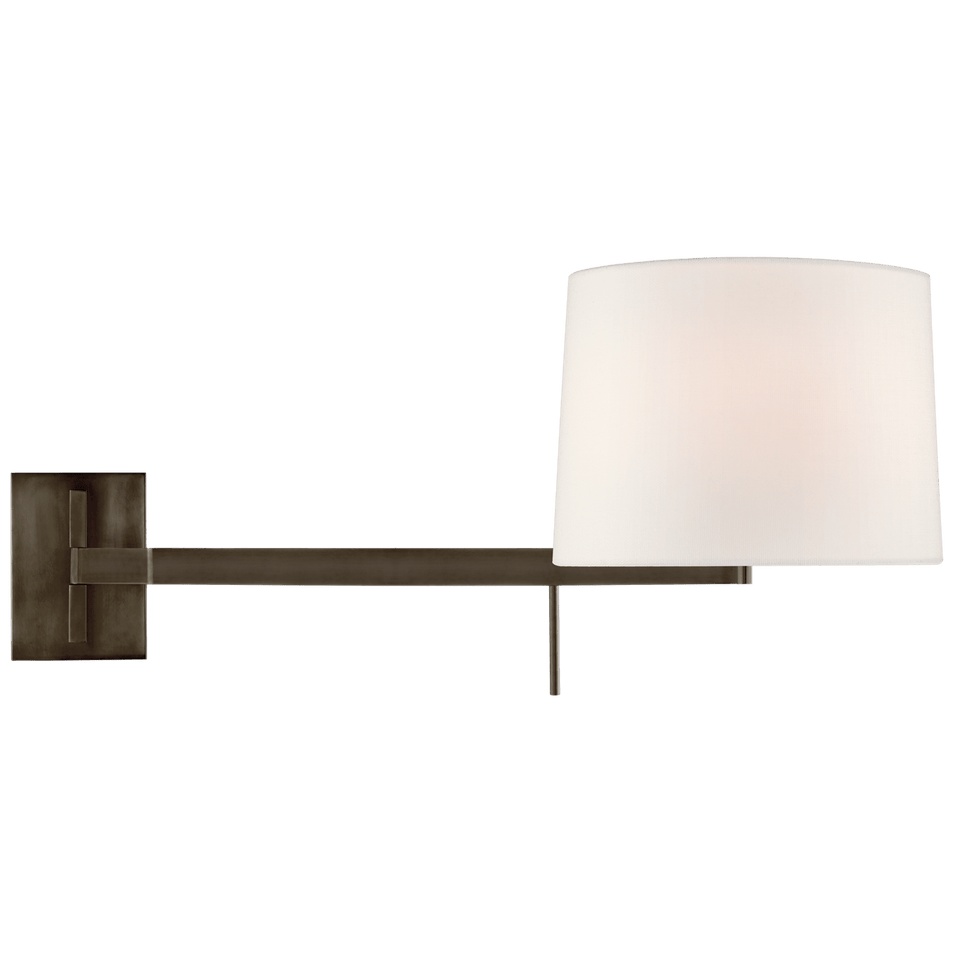 Sweep Medium Left Articulating Sconce, a premium light by Visual Comfort & Co. Close - up image of its design.