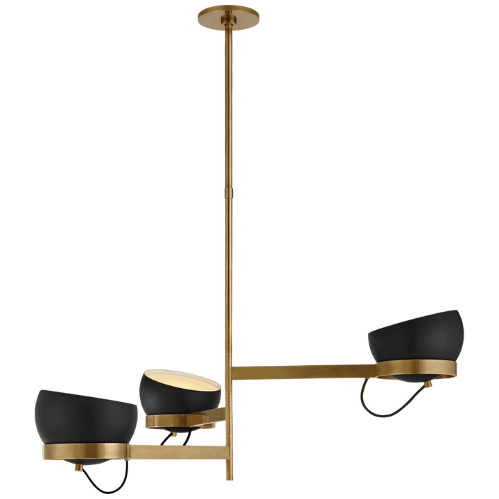 Lightwell Grande Triple Chandelier, a premium Chandelier light by Visual Comfort & Co. Close - up image of its design.