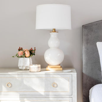 Gourd Form Small Table Lamp, a premium Decorative light by Visual Comfort & Co. Close - up image of its design.