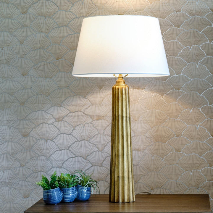 Fluted Spire Large Table Lamp, a premium Decorative light by Visual Comfort & Co. Close - up image of its design.
