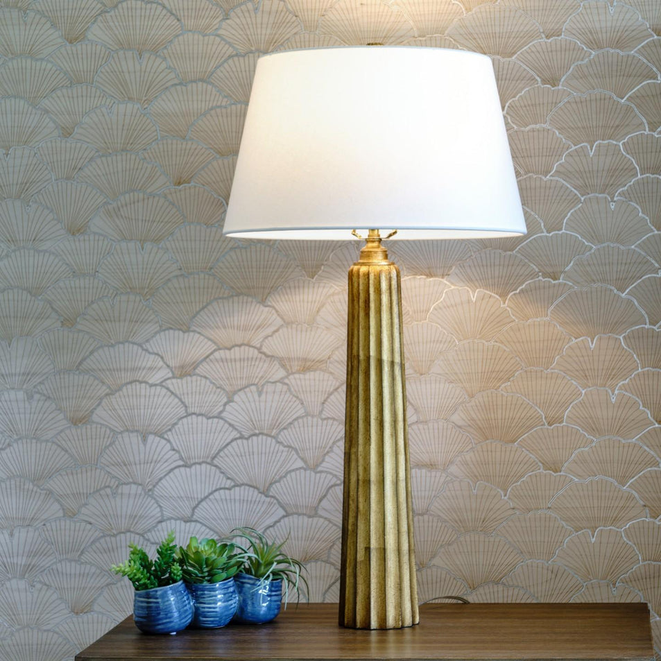 Fluted Spire Large Table Lamp, a premium Decorative light by Visual Comfort & Co. Close - up image of its design.
