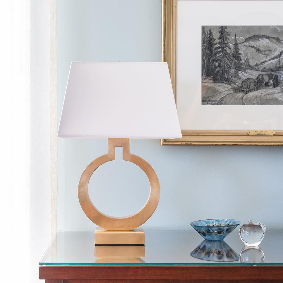 Ring Form Large Table Lamp, a premium Decorative light by Visual Comfort & Co. Close - up image of its design.