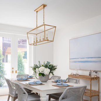 Darlana Medium Linear Lantern, a premium Linear light by Visual Comfort & Co. Close - up image of its design.