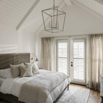 Darlana Large Lantern, a premium Lantern light by Visual Comfort & Co. Close - up image of its design.