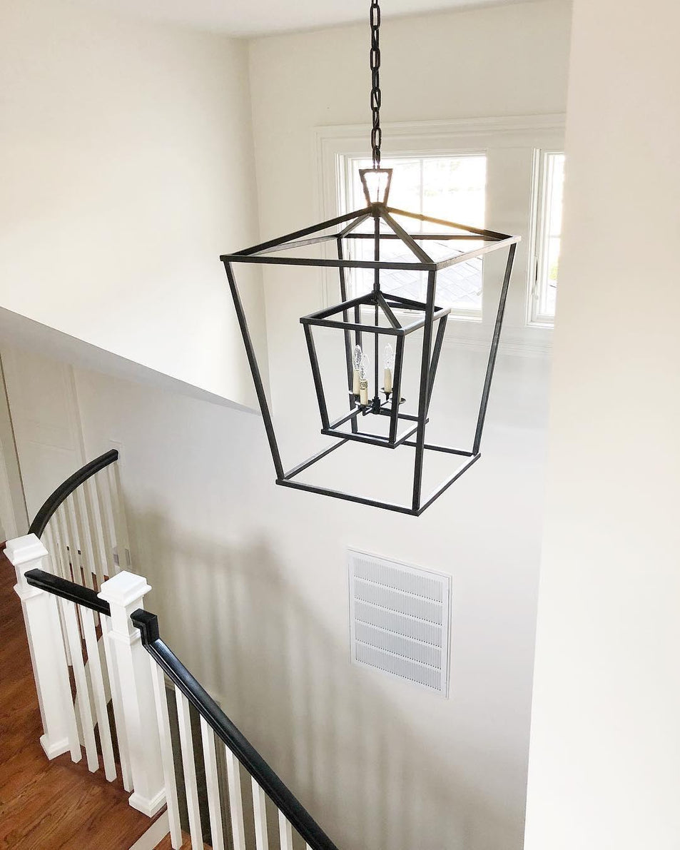 Darlana Large Double Cage Lantern, a premium Lantern light by Visual Comfort & Co. Close - up image of its design.