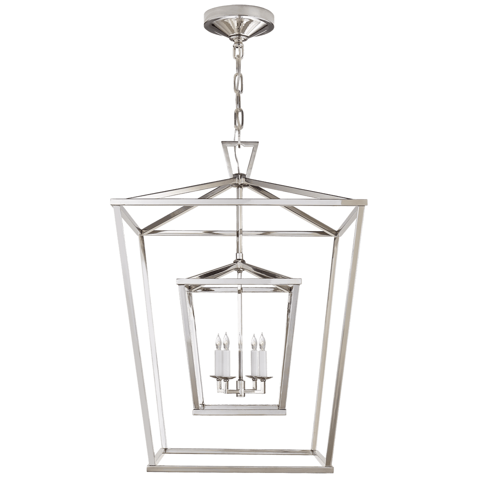 Darlana Large Double Cage Lantern, a premium Lantern light by Visual Comfort & Co. Close - up image of its design.