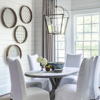 Riverside Medium Square Lantern, a premium Lantern light by Visual Comfort & Co. Close - up image of its design.