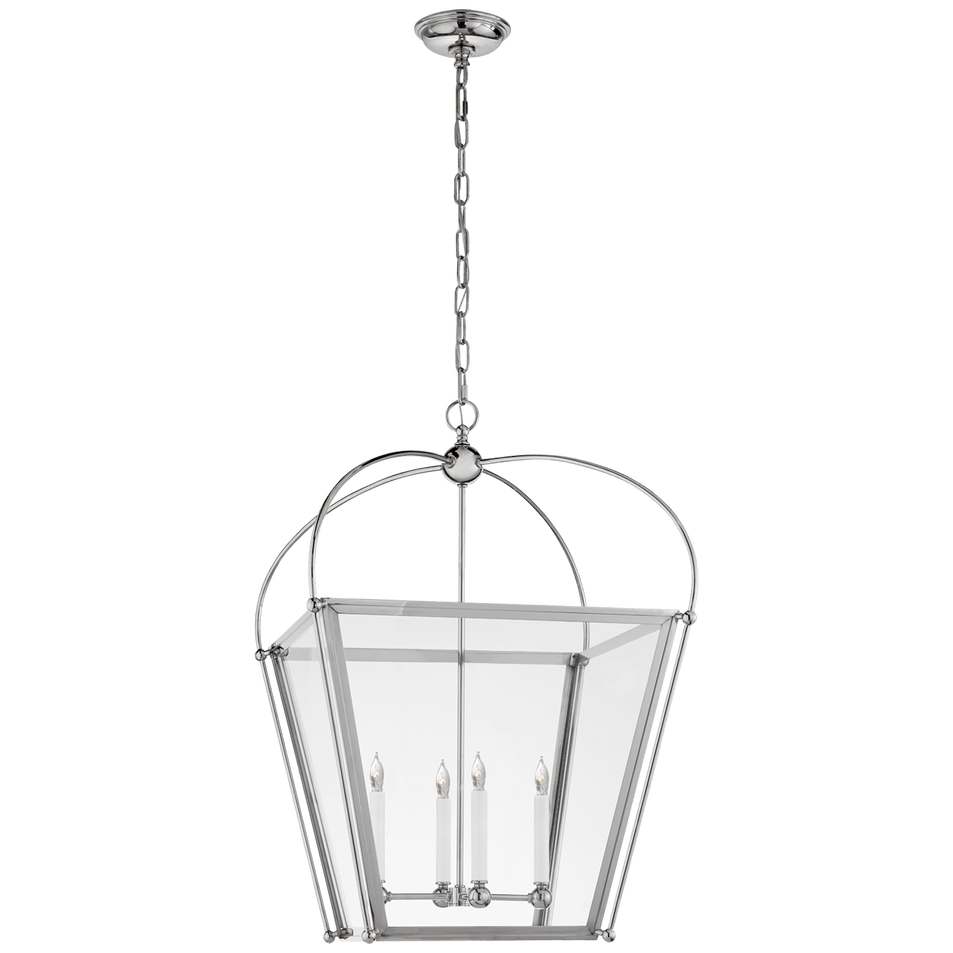 Riverside Medium Square Lantern, a premium Lantern light by Visual Comfort & Co. Close - up image of its design.