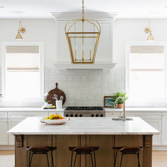 Riverside Large Square Lantern, a premium Lantern light by Visual Comfort & Co. Close - up image of its design.