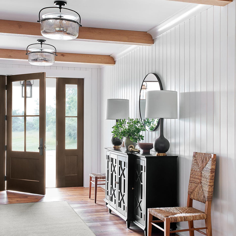 Lorford Medium Semi - Flush Lantern, a premium Lantern light by Visual Comfort & Co. Close - up image of its design.