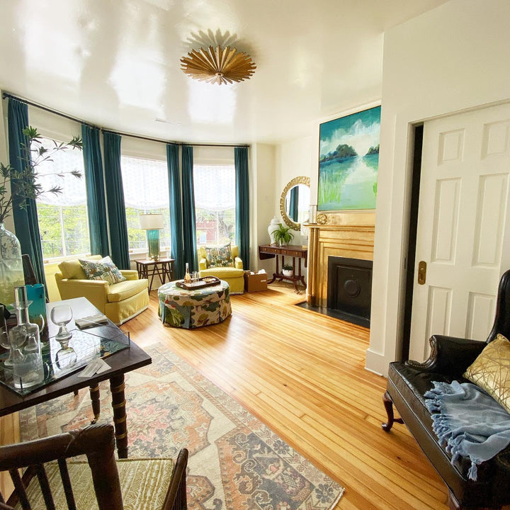 Claymore Grande Flush Mount, a premium Flush Mount light by Visual Comfort & Co. Close - up image of its design.