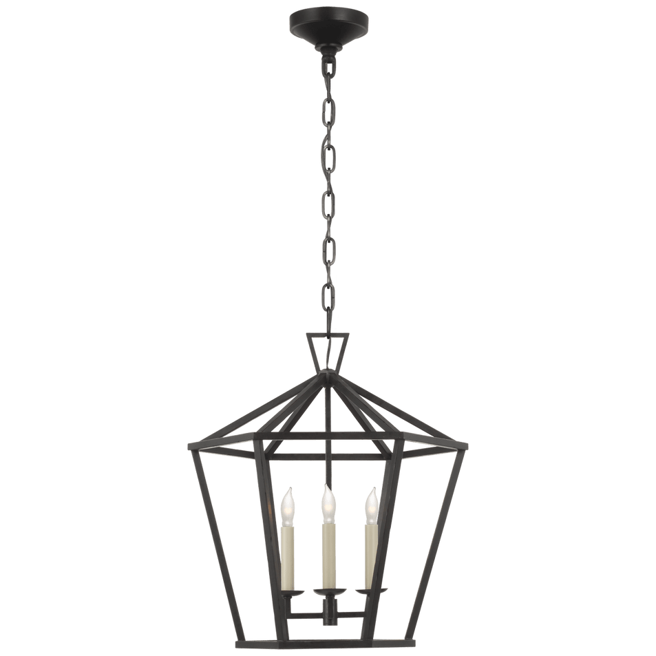 Darlana Medium Hexagonal Lantern, a premium Lantern light by Visual Comfort & Co. Close - up image of its design.