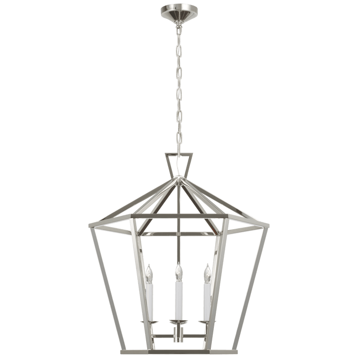 Darlana Large Hexagonal Lantern, a premium Lantern light by Visual Comfort & Co. Close - up image of its design.