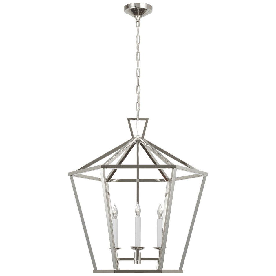 Darlana Large Hexagonal Lantern, a premium Lantern light by Visual Comfort & Co. Close - up image of its design.