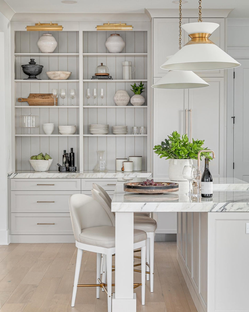 Alborg Large Stacked Pendant, a premium Pendant light by Visual Comfort & Co. Close - up image of its design.